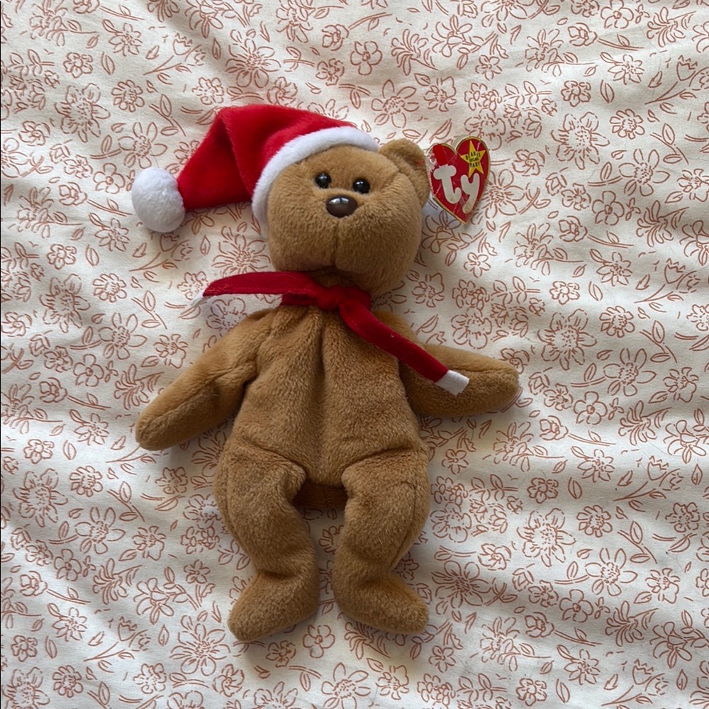 Original 1997 Brown TY Beanie Baby Santa / Christmas hat